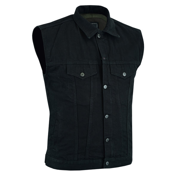 Mens black best sale jean vest