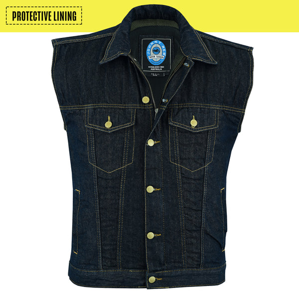 Johnny Reb Men s Glenbrook Protective Denim Vest Ink Denim