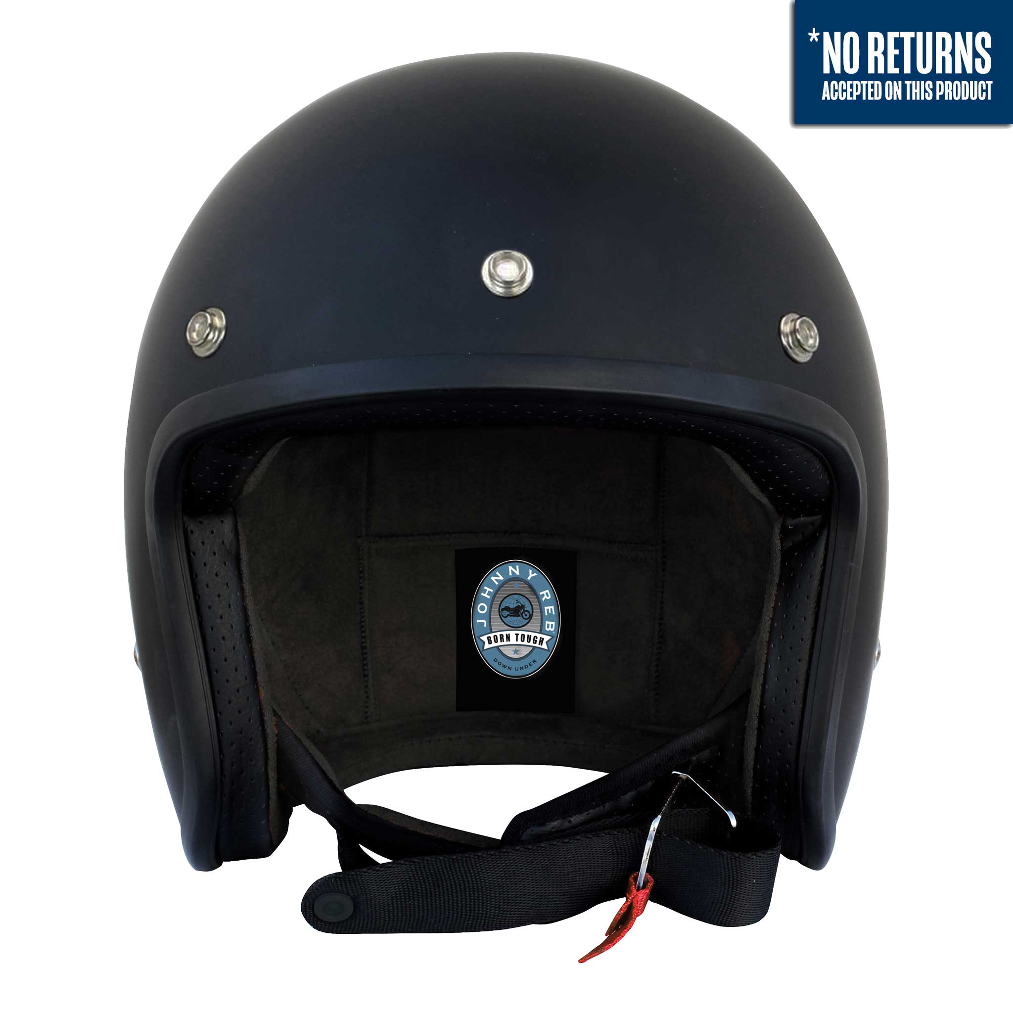 Olga Open Face Helmet - Matte Black/Black Lining