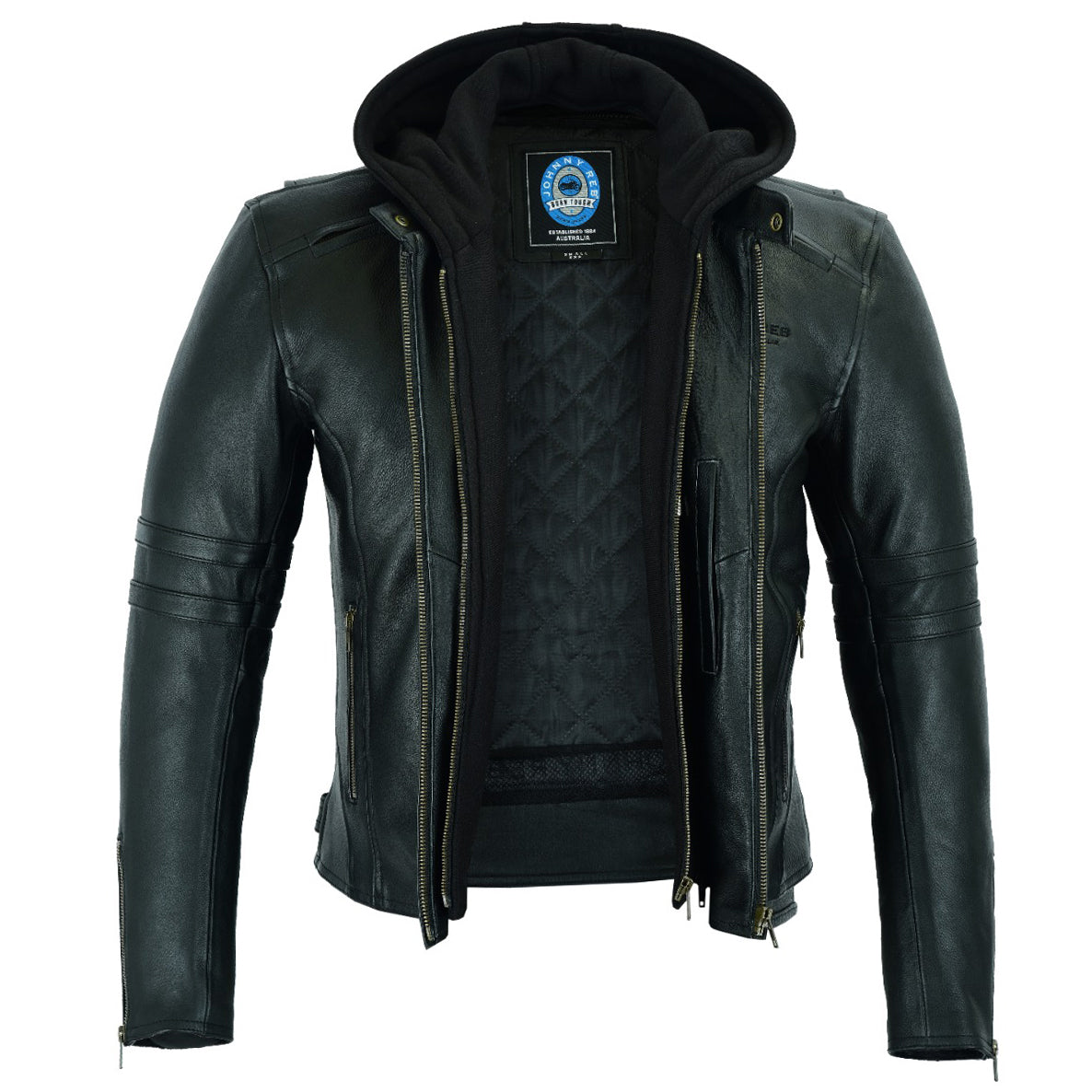 Men s Hawkesbury Leather Jacket Removable Hood